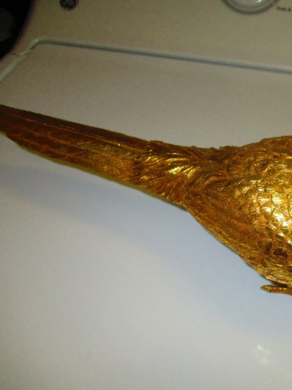 RAZ Imports Metal and Resin Gold Pheasant, Solid not Hollow, Brand New with Tags